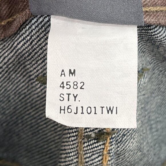 Armani Exchange A/X Jeans 33x26 Blue Denim Straight Fit EUC Distressed - Picture 9 of 10